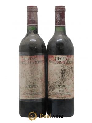 Château Marquis de Terme 4ème Grand Cru Classé  1989 - Lot of 2 Bottles