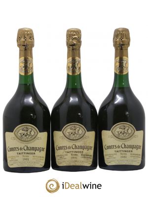 Comtes de Champagne Taittinger  1981 - Lot of 3 Bottles