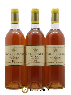 Château de Fargues  1981 - Lot of 3 Bottles