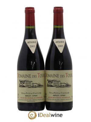 IGP Pays du Vaucluse (Vin de Pays du Vaucluse) Domaine des Tours Merlot-Syrah E.Reynaud  2005 - Lot of 2 Bottles