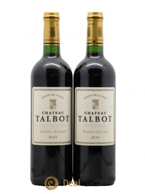 Château Talbot 4ème Grand Cru Classé  2010 - Lotto di 2 Bottiglie