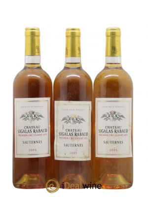 Château Sigalas Rabaud 1er Grand Cru Classé (no reserve) 2005 - Lot of 3 Bottles