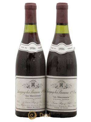 Savigny-lès-Beaune 1er Cru Les Marconnets Simon Bize & Fils  1986 - Lot of 2 Bottles