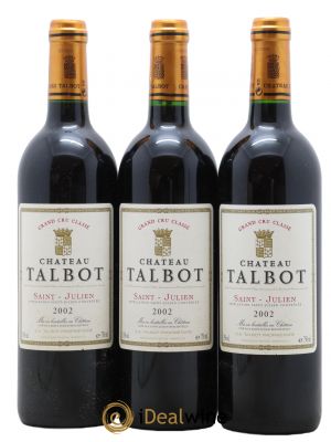 Château Talbot 4ème Grand Cru Classé  2002 - Lot of 3 Bottles