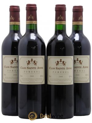 Pomerol Château Clos Saint Anne 2000 - Lot de 4 Bottles