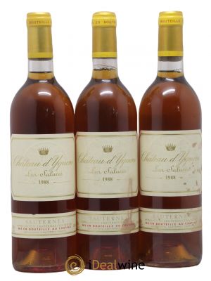 Château d'Yquem 1er Cru Classé Supérieur  1988 - Lot of 3 Bottles