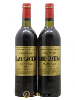 Château Brane Cantenac 2ème Grand Cru Classé  1981 - Posten von 2 Flaschen
