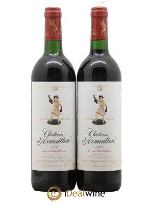 Château d'Armailhac - Mouton Baron(ne) Philippe 5ème Grand Cru Classé 1996 - Lot de 2 Bottles