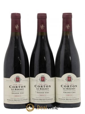 Corton Grand Cru Le Rognet Vieilles Vignes Bruno Clavelier 2011 - Lot de 3 Bouteilles