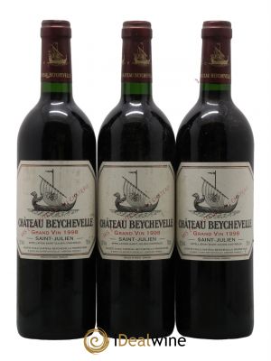 Château Beychevelle 4ème Grand Cru Classé  1998 - Lotto di 3 Bottiglie