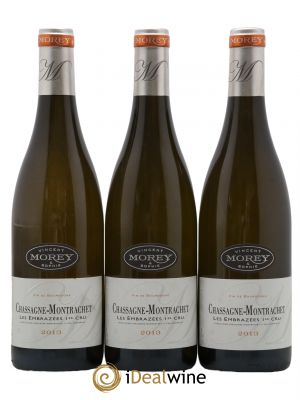 Chassagne-Montrachet 1er Cru Les Embrazées Vincent et Sophie Morey  2013 - Lot of 3 Bottles