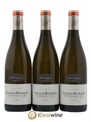 Chassagne-Montrachet 1er Cru Baudines Vincent & Sophie Morey 2014 - Lot of 3 Bottles