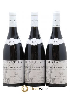 Gevrey-Chambertin Vieilles Vignes Dugat-Py  2012 - Lot of 3 Bottles