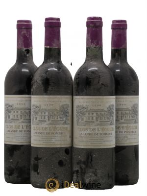 Lalande-de-Pomerol Clos De L'Eglise  1999 - Lotto di 4 Bottiglie