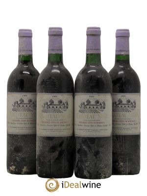 Premières Côtes de Bordeaux Chateau De Suau 1989 - Lot of 4 Bottles