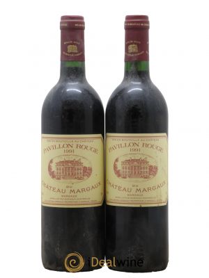 Pavillon Rouge du Château Margaux Second Vin  1991 - Lot de 2 Bouteilles