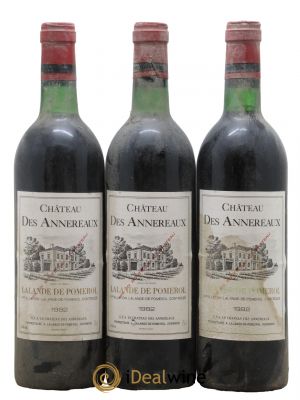 Château Annereaux  1982 - Posten von 3 Flaschen