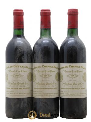 Château Cheval Blanc 1er Grand Cru Classé A  1989 - Posten von 3 Flaschen