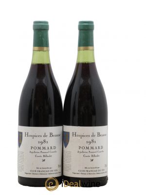 Pommard Hospices de Beaune Cuvée Billardet 1981 - Lot de 2 Bottles