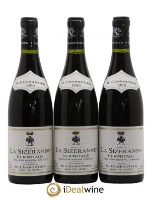 Hermitage Monier de La Sizeranne Chapoutier 1996 - Lot de 3 Bottles