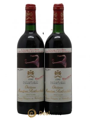 Château Mouton Rothschild 1er Grand Cru Classé 1990 - Lot de 2 Bottles