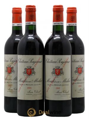 Château Poujeaux  1993 - Lotto di 4 Bottiglie