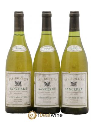 Sancerre Les Romains Domaine Gitton 1995 - Lot of 3 Bottles