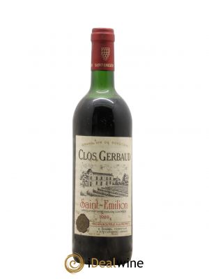 Saint-Émilion Grand Cru Clos Gerbaud 1989 - Lot of 1 Bottle