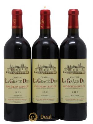 Château la Grâce Dieu  2003 - Lot of 3 Bottles