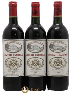 Château Camensac 5ème Grand Cru Classé  1986 - Lot of 3 Bottles