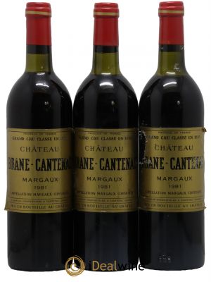 Château Brane Cantenac 2ème Grand Cru Classé  1981 - Lot of 3 Bottles