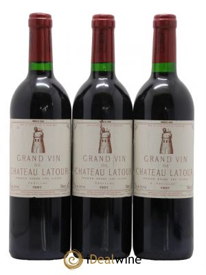 Château Latour 1er Grand Cru Classé 1991 - Lot de 3 Bottles