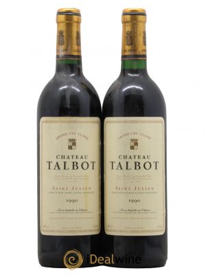 Château Talbot 4ème Grand Cru Classé  1990 - Posten von 2 Flaschen