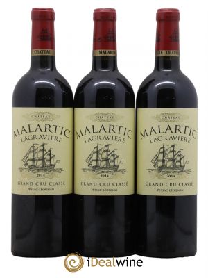 Château Malartic-Lagravière Cru Classé de Graves  2014 - Lot of 3 Bottles