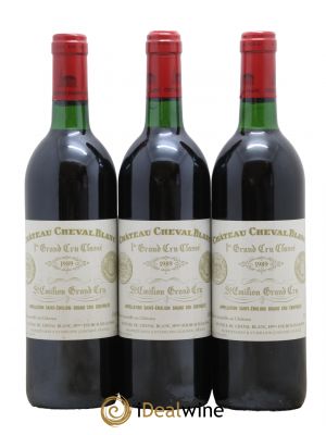 Château Cheval Blanc 1er Grand Cru Classé A  1989 - Lot of 3 Bottles