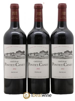 Château Pontet Canet 5ème Grand Cru Classé 2012 - Lot de 3 Bottiglie