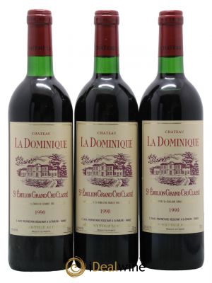 Château la Dominique Grand Cru Classé  1990 - Lot of 3 Bottles