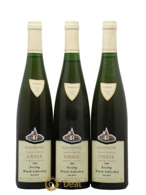 Alsace Grand Cru Riesling Wineck-Schlossberg Christian Binner 2003 - Lot de 3 Bottles