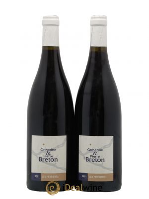 Bourgueil Les Perrières Catherine et Pierre Breton  2001 - Lot of 2 Bottles