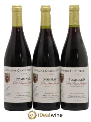 Pommard Clos Saint Jacques Domaine Chauvenet 2003 - Lot of 3 Bottles