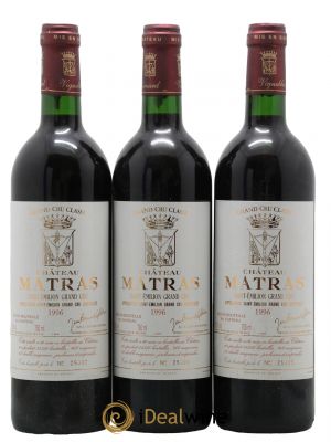 Château Matras  1996 - Lotto di 3 Bottiglie