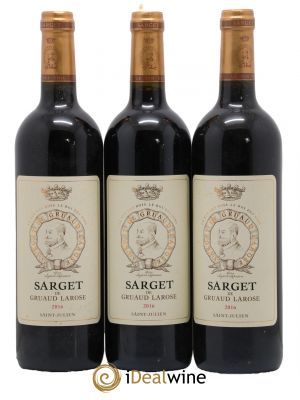 Sarget de Gruaud Larose Second Vin  2016 - Lot of 3 Bottles