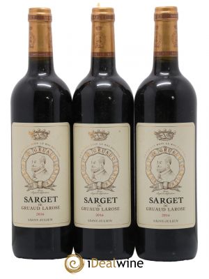 Sarget de Gruaud Larose Second Vin 2016 - Lot de 3 Bottles