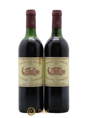 Pavillon Rouge du Château Margaux Second Vin  1990 - Posten von 2 Flaschen