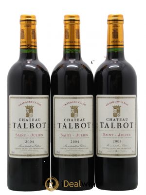 Château Talbot 4ème Grand Cru Classé  2004 - Lot of 3 Bottles