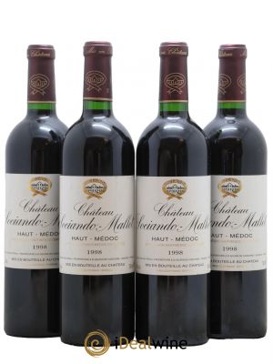 Château Sociando Mallet 1998 - Lot de 4 Bottles