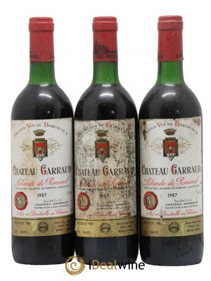 Lalande-de-Pomerol Château Garraud 1987 - Lot de 3 Bottles
