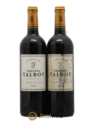 Château Talbot 4ème Grand Cru Classé 2005 - Lot de 2 Bottles