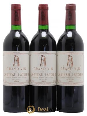 Château Latour 1er Grand Cru Classé 1993 - Lot de 3 Bottles