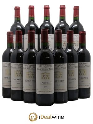 - Margaux Les Gondats de Marquis de Terme 2001 - Lot of 12 Bottles